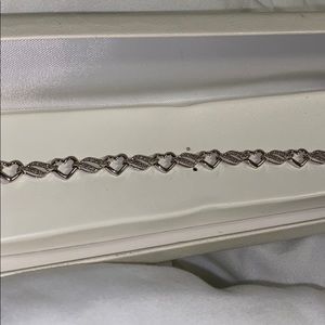 sterling silver 1/4 ct. diamond heart bracelet